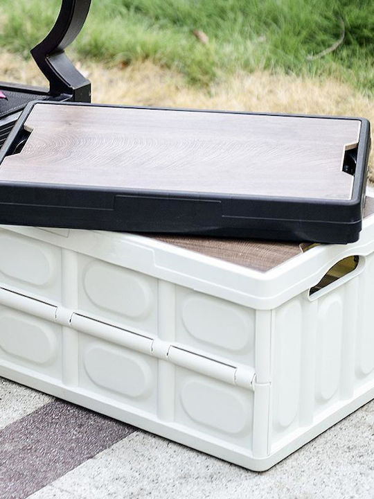 Viosarp Wooden Storage Box with Lid Gray 53x35x28.5cm