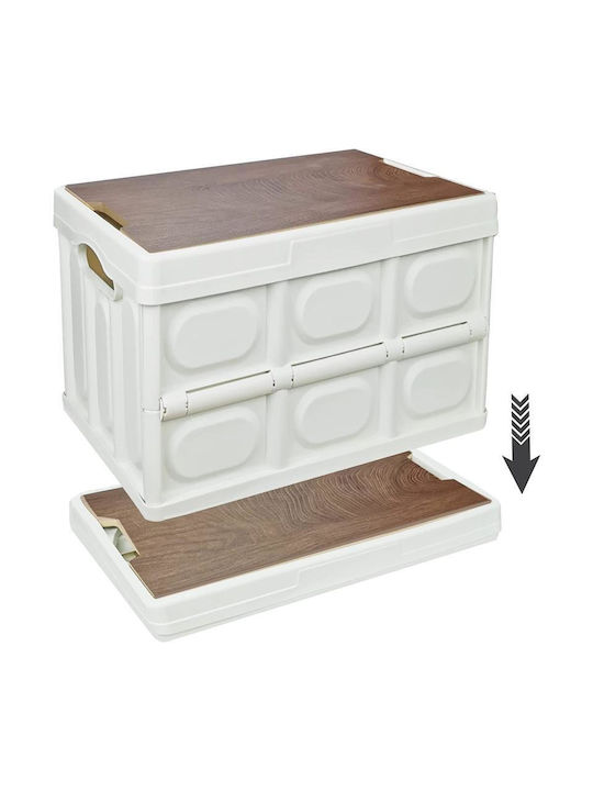Viosarp Wooden Storage Box with Lid Gray 53x35x28.5cm