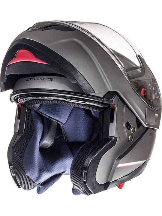 MT Atom Sv Transcend Flip-Up cu Sun Visor ECE 22.05 Titan Matt MT Atom Sv Transcend Flip-Up cu Sun Visor ECE 22.05 Titan Matt