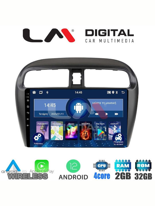 LM Digital Car Audio System for Mitsubishi Space Star 2013+ (Bluetooth/USB/WiFi/GPS/Apple-Carplay/Android-Auto) with Touch Screen 9"