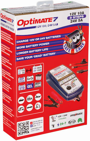 Tecmate Optimate 7 Încărcător și Întreținător Baterii Auto și Camion 12/24V 12/24V