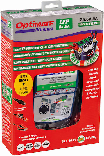 Tecmate Optimate LFP Select Lithium 8S Batterieladegerät Auto 5A
