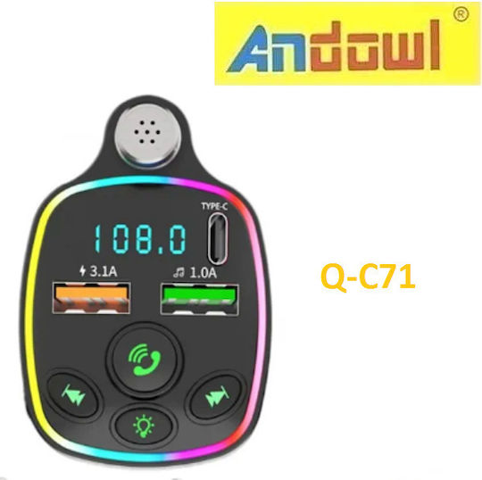 Andowl FM Transmitter Αυτοκινήτου Qc71 mit Bluetooth / USB / MicroSD