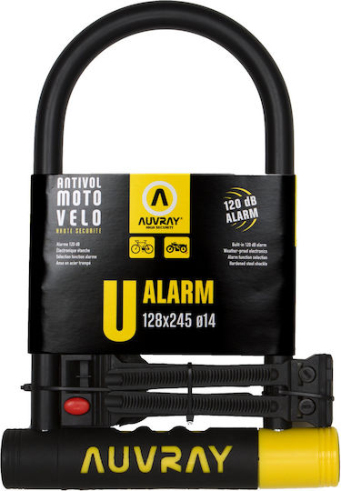 Auvray U-LOCK Motorcycle Shackle Lock with Alarm