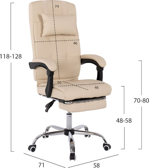 Freebox Executive Office Chair with Beige Recline