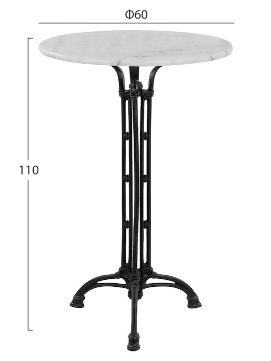 Tisch Bar für kleine Außenbereiche Stabil Weiß 60x60x110cm