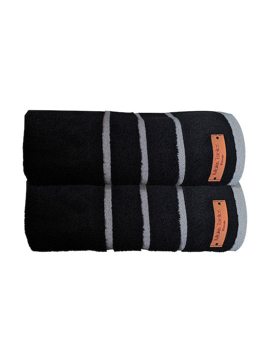 Makis Tselios Home Bath Towel Prive 90x150cm. Black Weight 600gr/m²