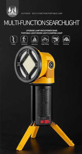 Lumină de lucru și de sit, cu baterie Proiector de Mână LED Lanterne cu blițuri cu Luminozitate Maximă 1100lm W5164-2 Negru