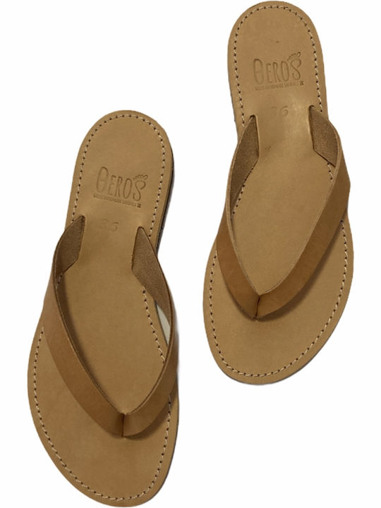 THEROS Greek 100% leather sandal handmade. Code DICHALA. Color NATURAL.