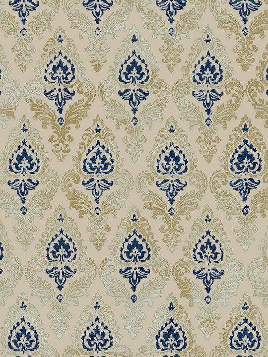 Wallpaper Damaschi Vinyl Blue L1005xW53cm