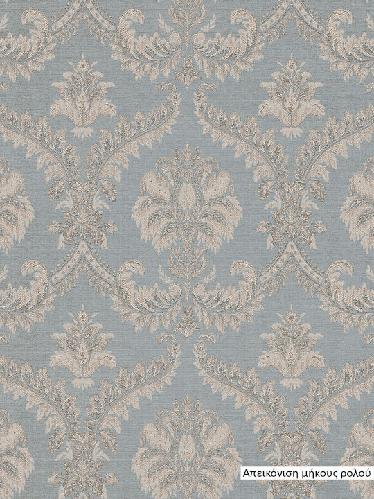 Wallpaper Damaschi Vinyl Blue L1005xW53cm