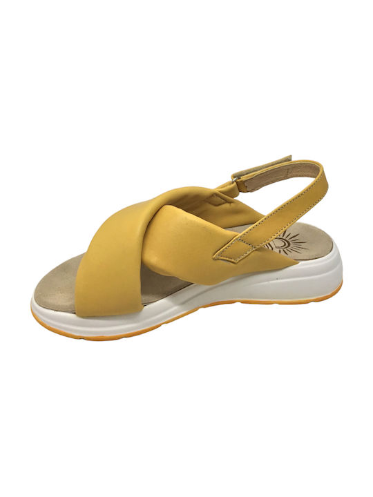 Women's leather sandals SUNNY SANDALS SITHONIA 30407 YELLOW