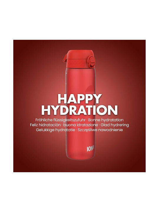 Ion8 Quench Plastic Water Bottle 1000ml Red