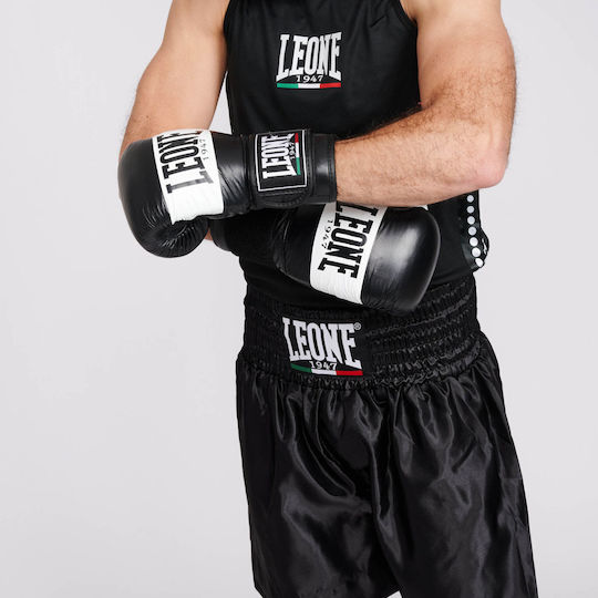 Leone Shock Boxing Gloves Leather for Match Black
