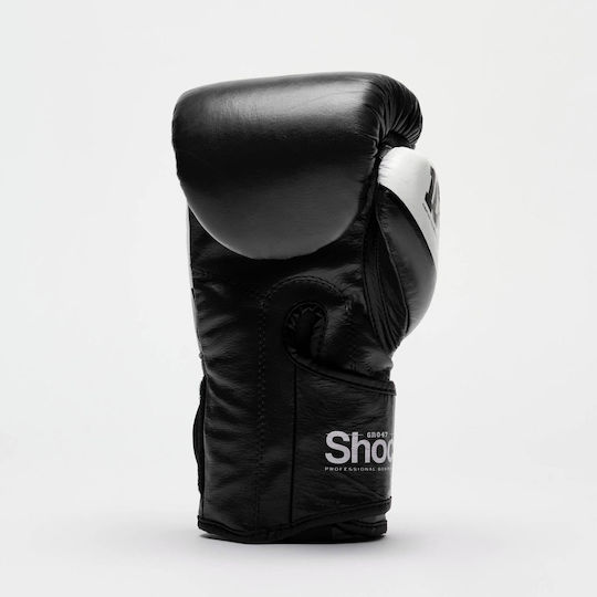Leone Shock Boxing Gloves Leather for Match Black