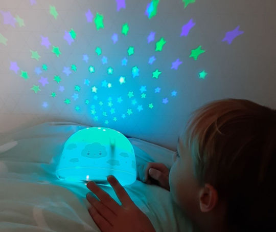 A Little Lovely Company Led Kids Projector Lamp Vehicles with Design Projection Green 14x14x9εκ.