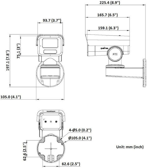 Hikvision DS-2CD1A43G0-IZU IP Surveillance Camera Full HD+ 4MP Waterproof with Microphone and Lens 2.8-12mm
