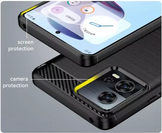 Techsuit Carbon Back Cover Σιλικόνης Μαύρο (Motorola Edge 30 Fusion)