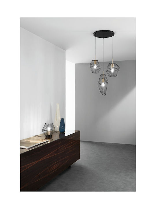 Fan Europe I-Kiko-S3 Pendant Light Three-Light for Socket E27 Black