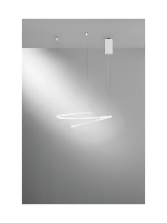 Fan Europe Led-Moma-S60-BCO Κρεμαστό Φωτιστικό Λευκό LED με Ψυχρό Λευκό Φως 60x12x150εκ.
