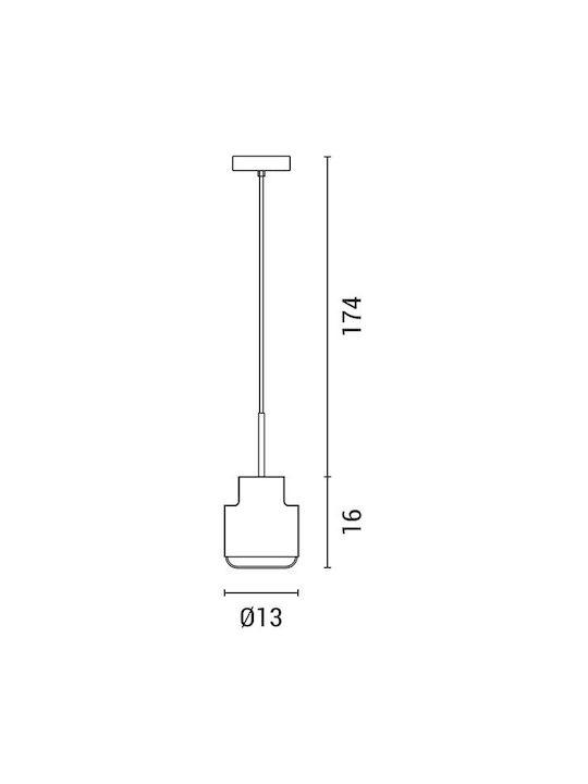 Eurolamp Pendant Light Single-Light for Socket E14, E.14 Gold