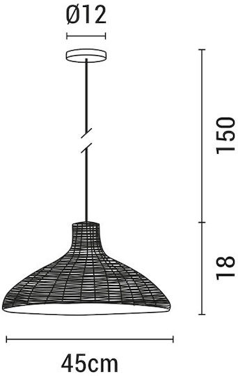 Eurolamp Pendant Light White Bell with Socket E27 45x450x180cm