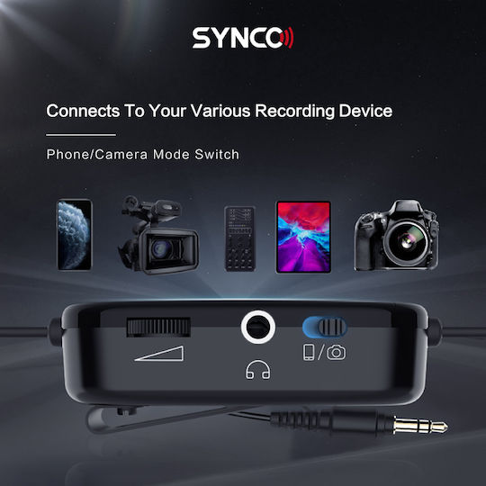 Synco Lav-S6M2 Πυκνωτικό Μικρόφωνο Πέτου, Clip On για Φωνητικά