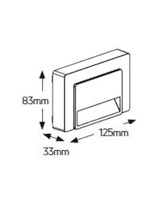 Geyer Стенен Външен Плафон LED IP54 1.2W 12.5x3.3x8.3εκ.