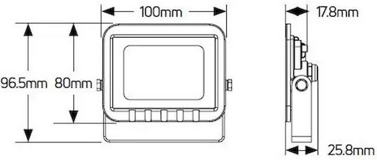 Geyer Στεγανός Προβολέας LED 10W Ψυχρό Λευκό 6500K IP65
