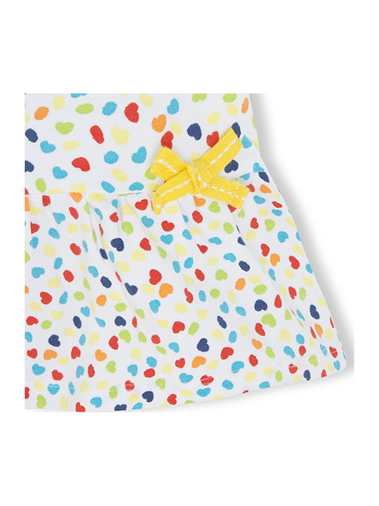 Kids Dress Short Sleeve Polka Dot White