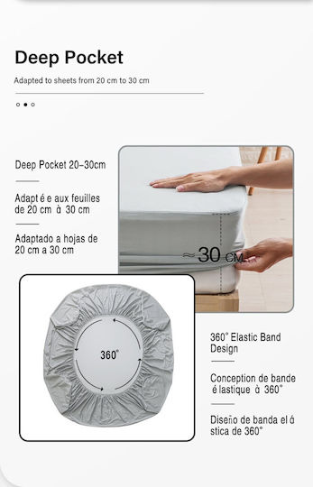 My Home Luxury Protective Cover Queen with Skirt White 160x200+30cm