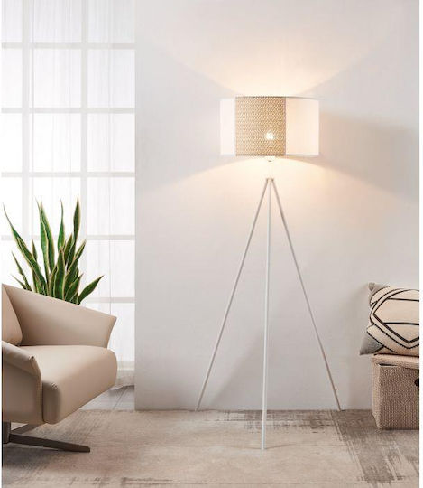 Eglo Arnhem Floor Lamp H151xW44cm. with Socket for Bulb E27 White