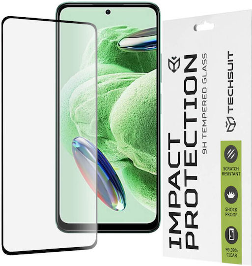 Techsuit 0.33mm Full Glue Full Face Tempered Glass Μαύρο (Redmi Note 12 4G)
