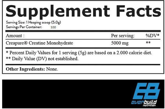 Everbuild Nutriton Creatine Creapure 5000мг Unflavoured 500гр