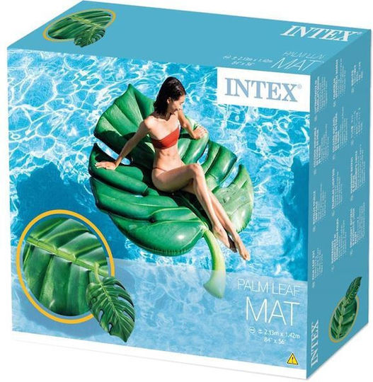 Intex Palm Leaf Mat Inflatable Pool Mattress Green 213x142cm
