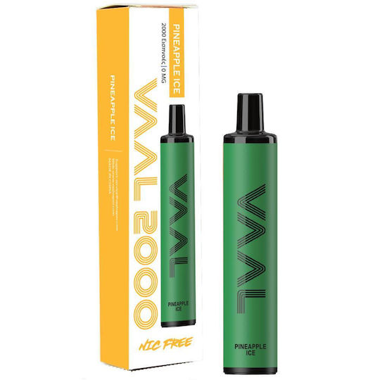 Vaal Țigară Electronică de unică folosință 2000 Inhalări Gheață de ananas fără Nicotină 5ml Gheață de ananas Verde 1buc