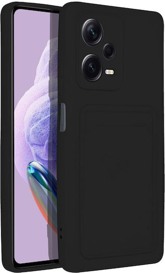 Sonique Card Back Cover Σιλικόνης με Υποδοχή για Κάρτες Μαύρο (Redmi Note 12 Pro+)