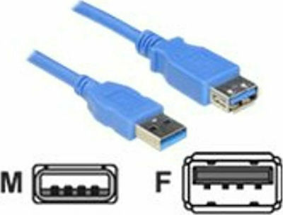 DeLock USB 3.0 Кабел USB-A мъжки - USB-A женски Син 5м 82541