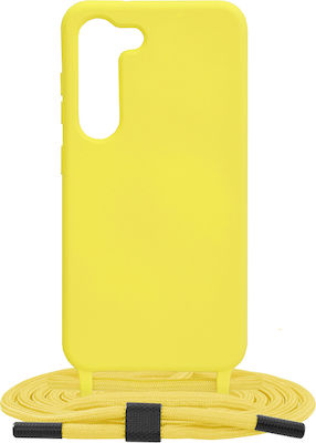 Techsuit Lanyard Silicone Back Cover with Strap Yellow (Galaxy S23+)