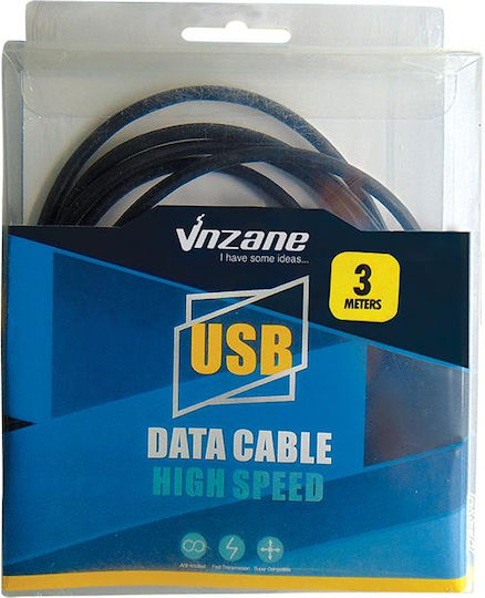 USB 2.0 Kabel USB-A-Stecker - USB-B-Stecker Schwarz 3m 04.001.0410