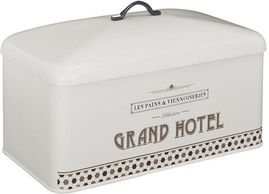 Bread Box with Lid Metallic White 33x18x21cm