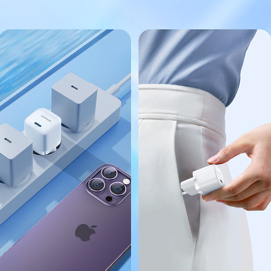 Joyroom Φορτιστής Χωρίς Καλώδιο με Θύρα USB-C 20W Power Delivery Λευκός (JR-TCF02)