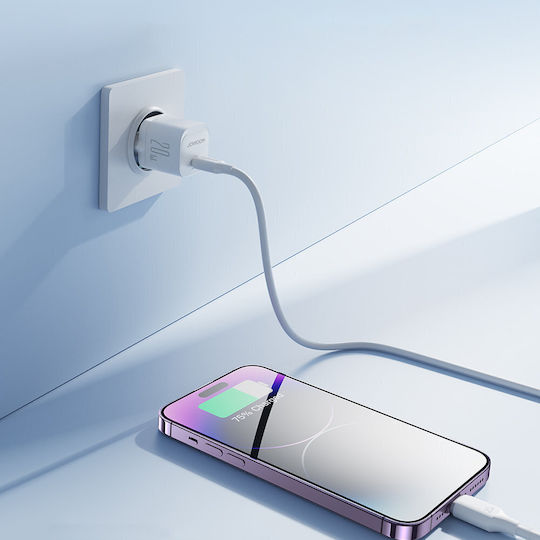 Joyroom Φορτιστής Χωρίς Καλώδιο με Θύρα USB-C 20W Power Delivery Λευκός (JR-TCF02)