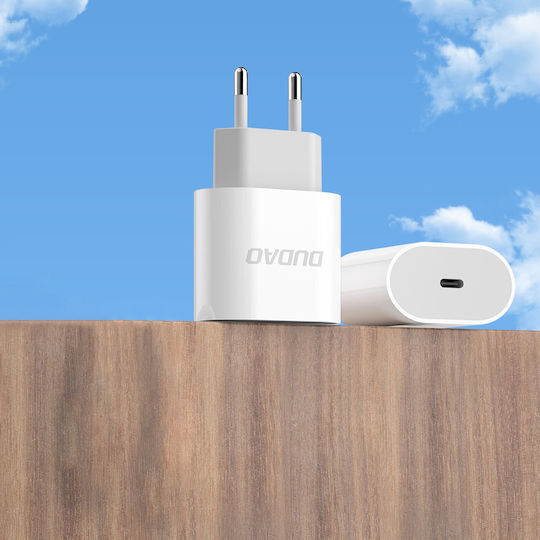 Dudao Charger Without Cable with USB-C Port 20W Power Delivery Whites (A8SEU)