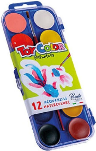Toy Color Acquarelli Акварел Многоцветен с Четка