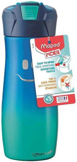 Maped Picnik Concept Παιδικό Παγούρι Θερμός Αλουμινίου με Καλαμάκι Γαλάζιο 350ml