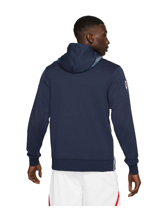 Nike Team Usa Showtime Basketball Men's Sweatshirt Jacket with Hood and Pockets Navy