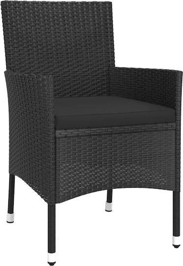 Garten- und Outdoor-Möbelsets Speisesaal 9 Stück Schwarz mit Kissen