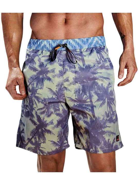 Bluepoint Men's Swimwear Bermuda Navy Blue with Patterns