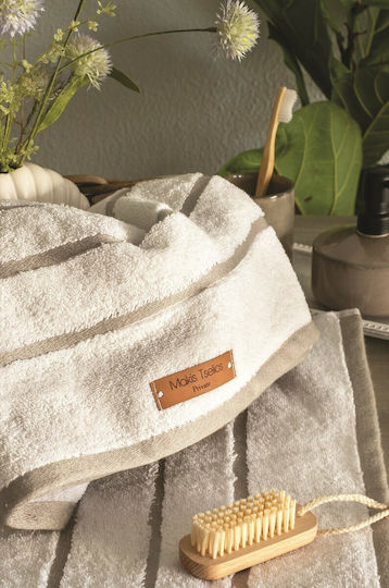 Makis Tselios Home Bath Towel Set 2pcs Prive White Weight 600gr/m²